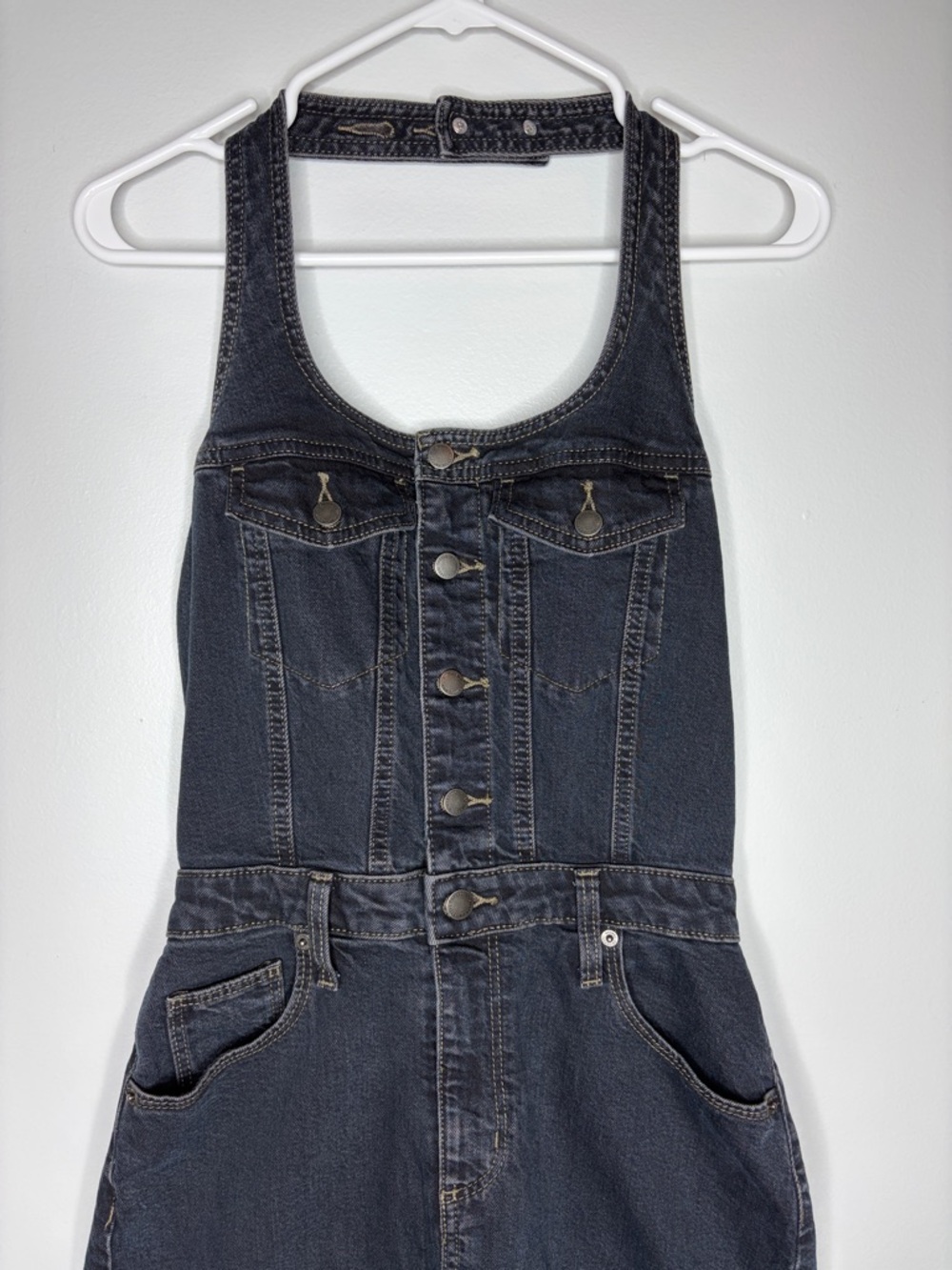 Universal Thread Black Denim Halter Midi Dress - Picture 4 of 9